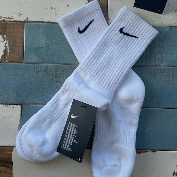 Nike everyday white crew cushioned thick cotton socks 1 pair mens woman… - Picture 1 of 6